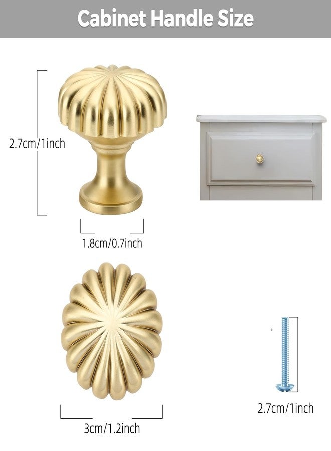 Xfopz 2 Pack Gold Cabinet Knobs, Zinc Alloy Brushed Brass Drawer Knobs Hardware for Kitchen Cabinets, Dresser and Wardrobe Doors Vintage Dresser Drawer Pulls - Image 2
